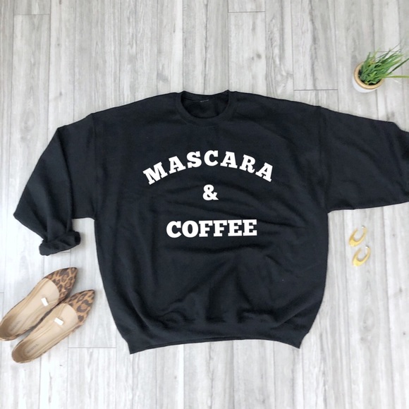 NEW Mascara Coffee Oversized Sweatshirt Slouchy - Picture 2 of 3
